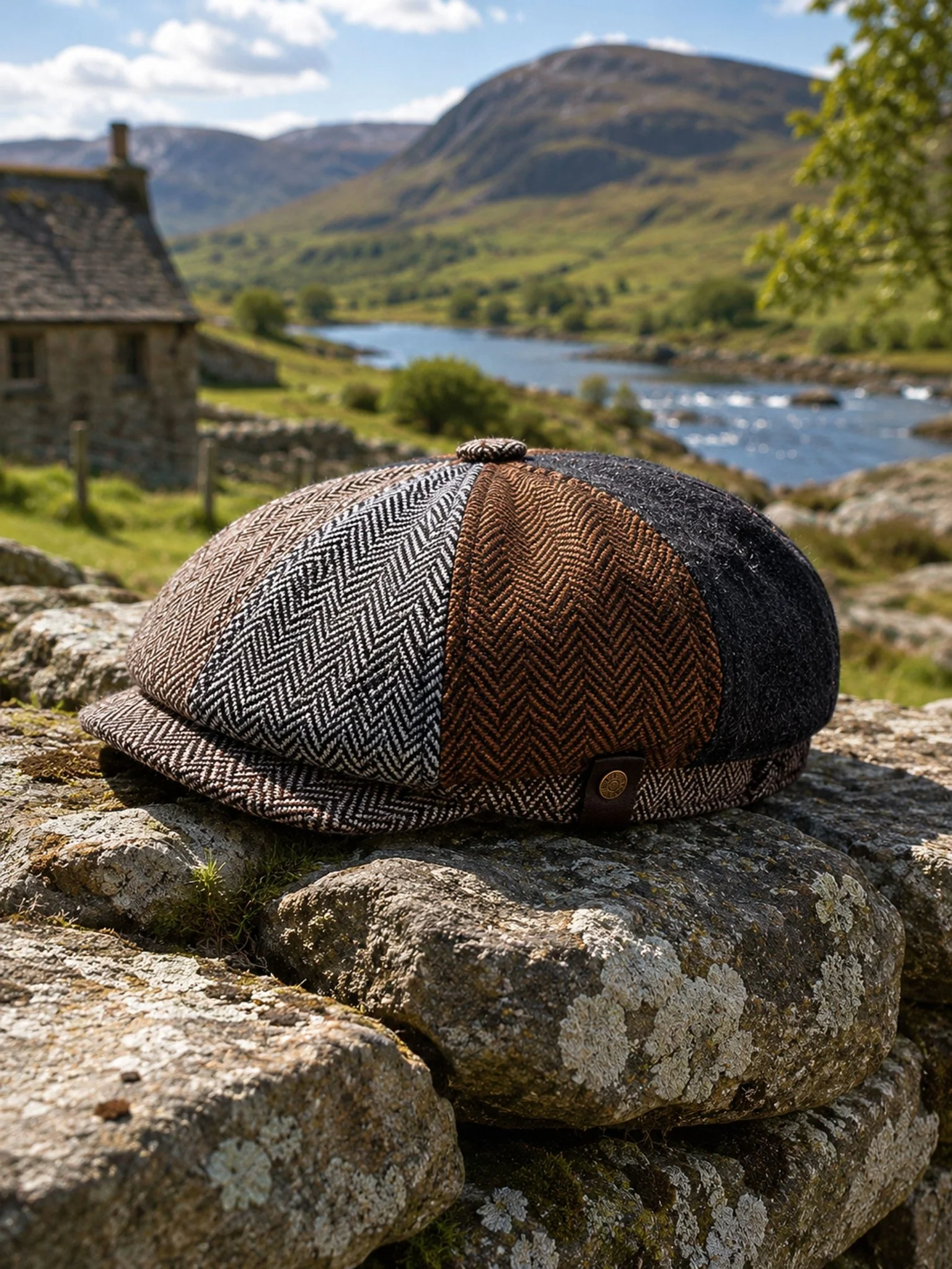 4 Elements Mens Shelby / Gatsby Cap Wool Tweed Hat Baker Boy 8 Panels - Image 4