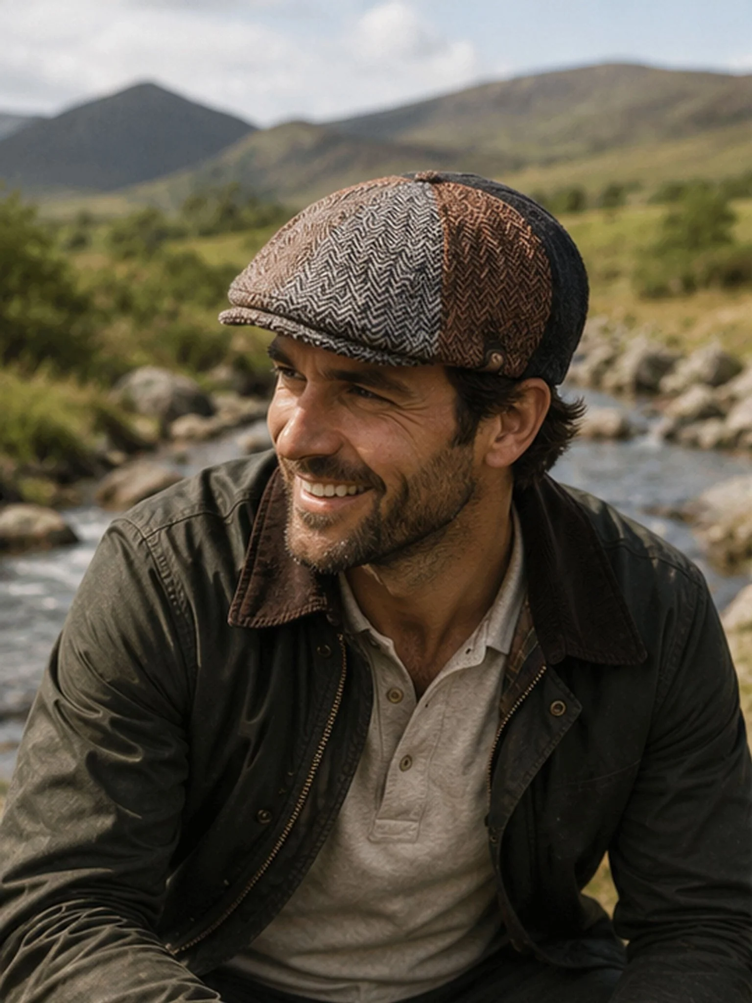 4 Elements Mens Shelby / Gatsby Cap Wool Tweed Hat Baker Boy 8 Panels - Image 7