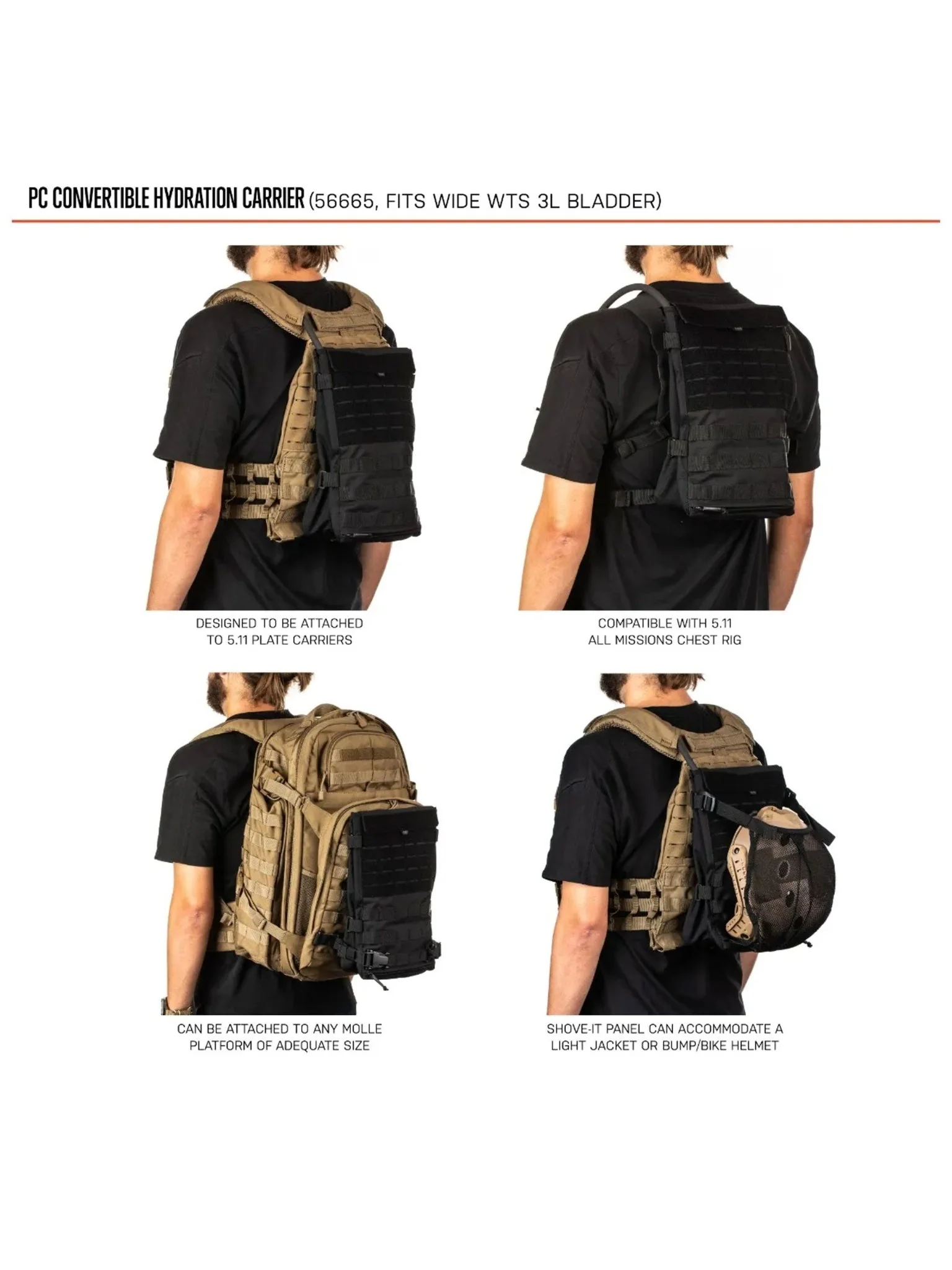 5.11 Tactical PC Convertible Hydration Carrier - Style 56665 - Image 7