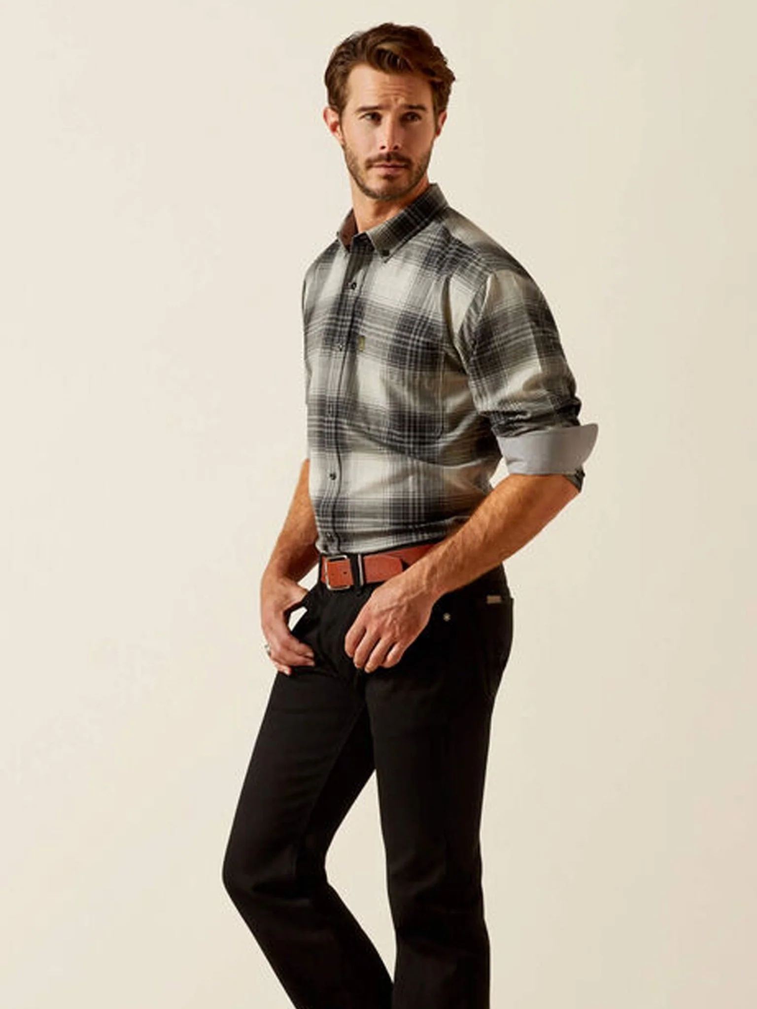 Ariat Clement Mens Shirt / men button down flannel long sleeve shirt - Image 3