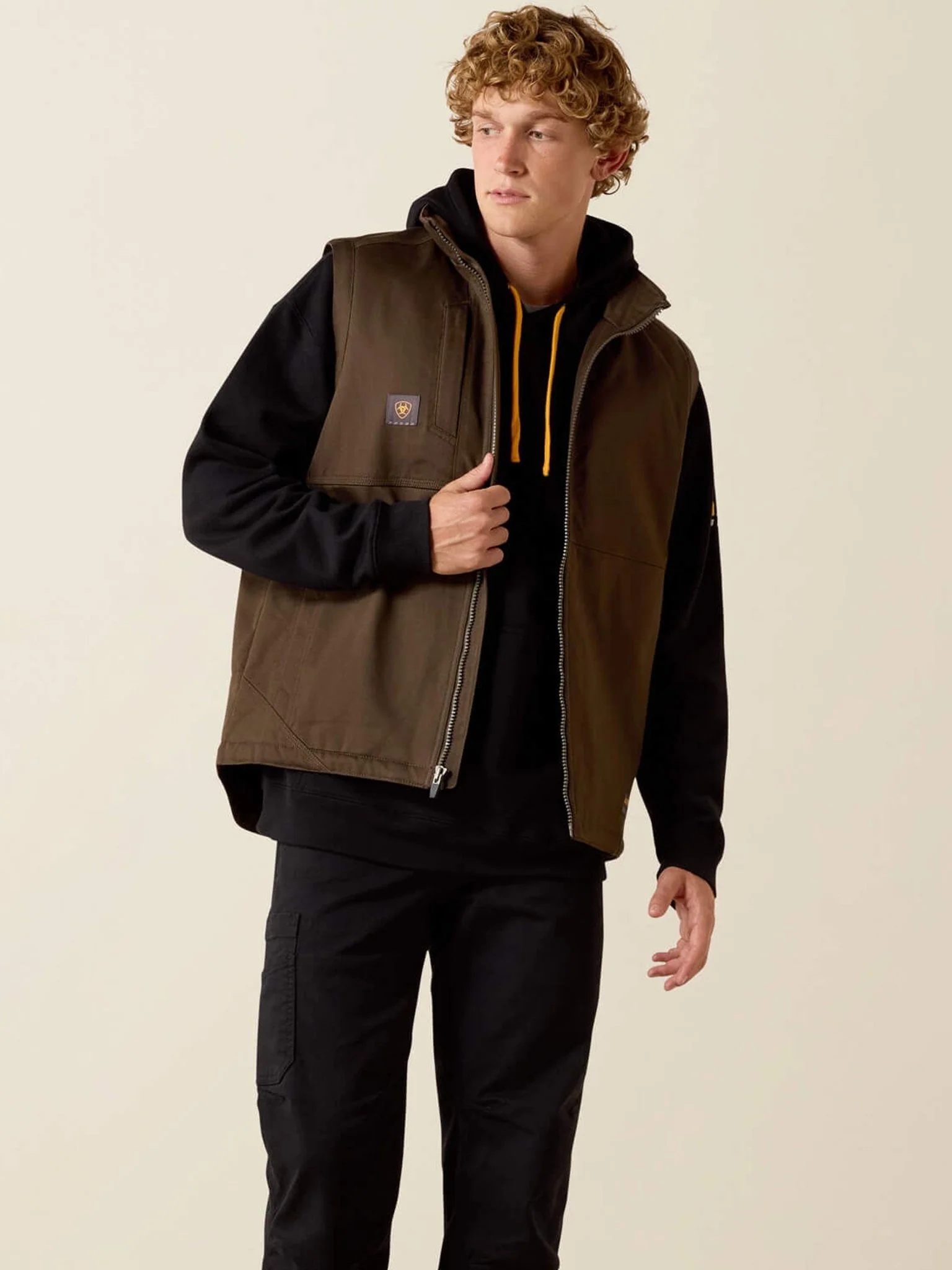 Ariat Mens Rebar DuraCanvas Gilet / Vest / Water resistant mens waistcoat - Image 3