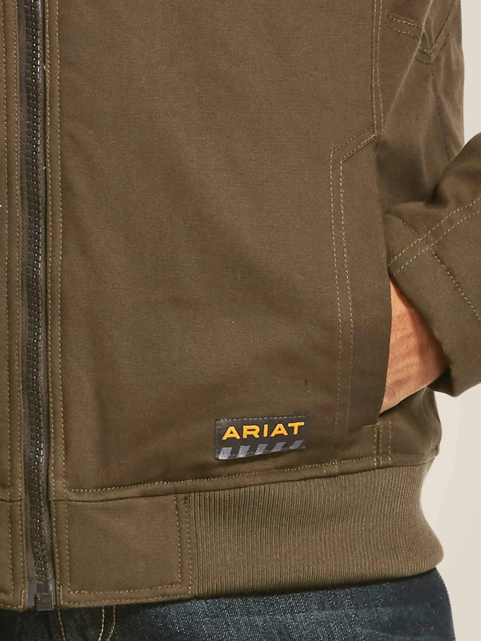 Ariat - Mens Rebar DuraCanvas Jacket / Wind and water resistant sherpa lined coat - Image 4
