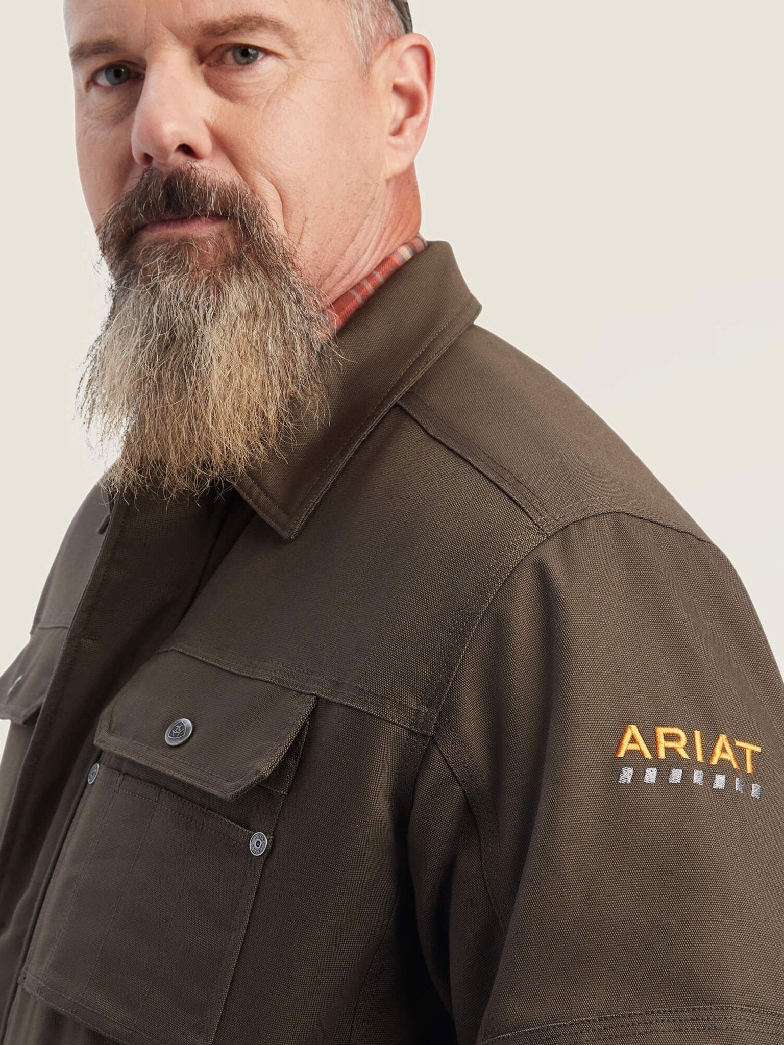 Ariat - Mens Rebar DuraCanvas Sherpa-Lined Coat / water repellent mens jacket - Image 3