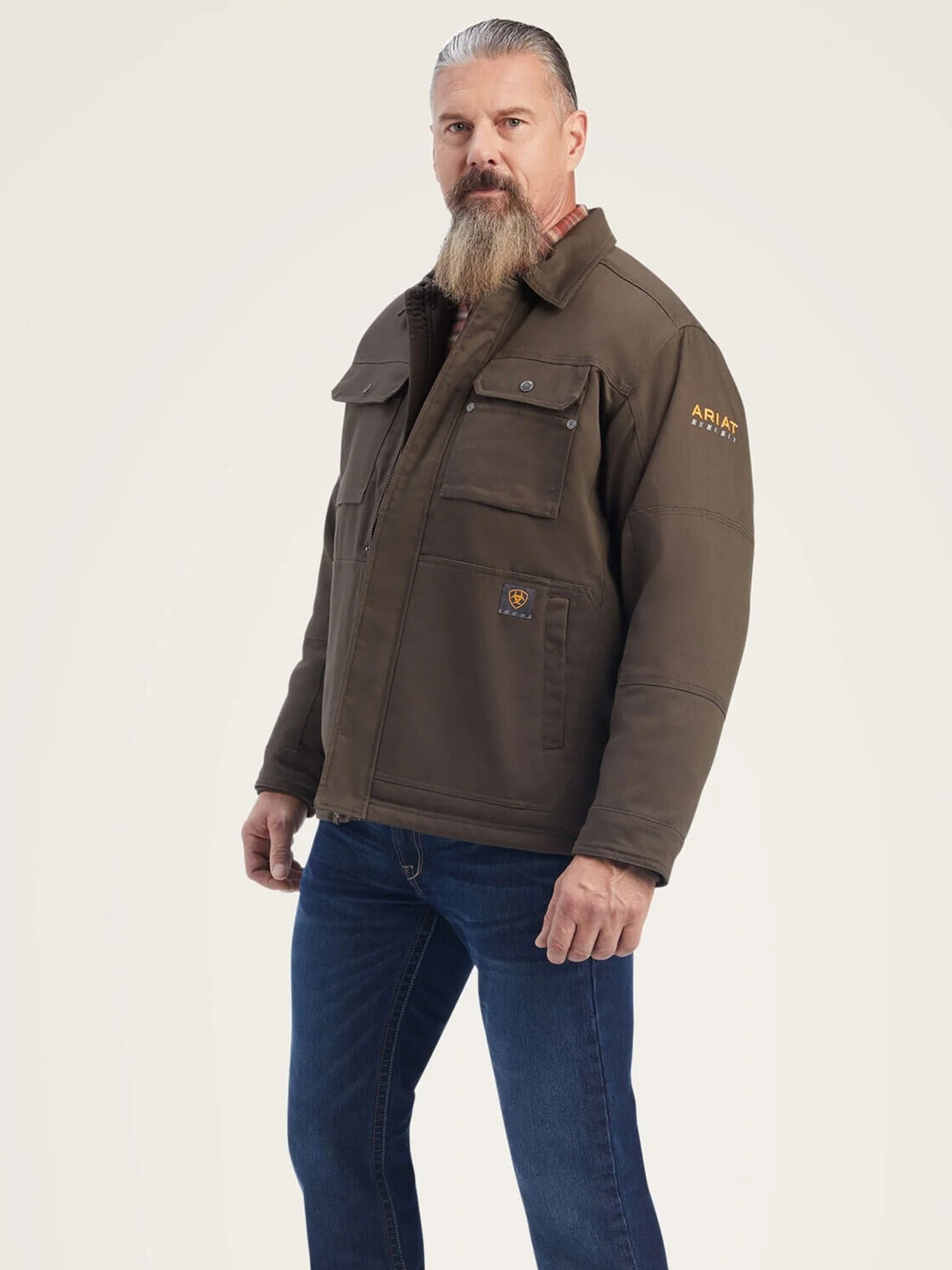 Ariat - Mens Rebar DuraCanvas Sherpa-Lined Coat / water repellent mens jacket - Image 6