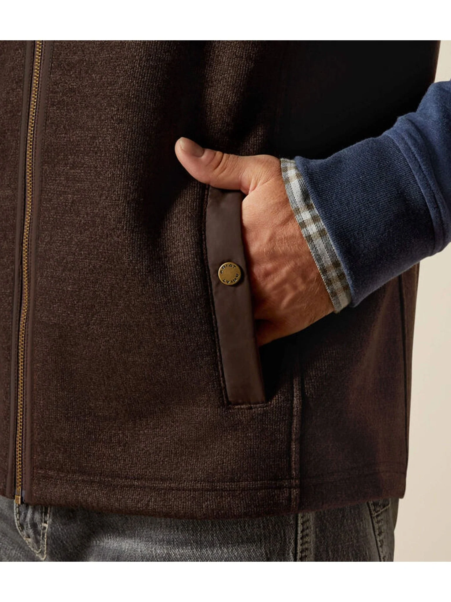 Ariat - Millbrae Mens Gilet Wool Blend - mens bodywarmers / Waistcoat - Image 5