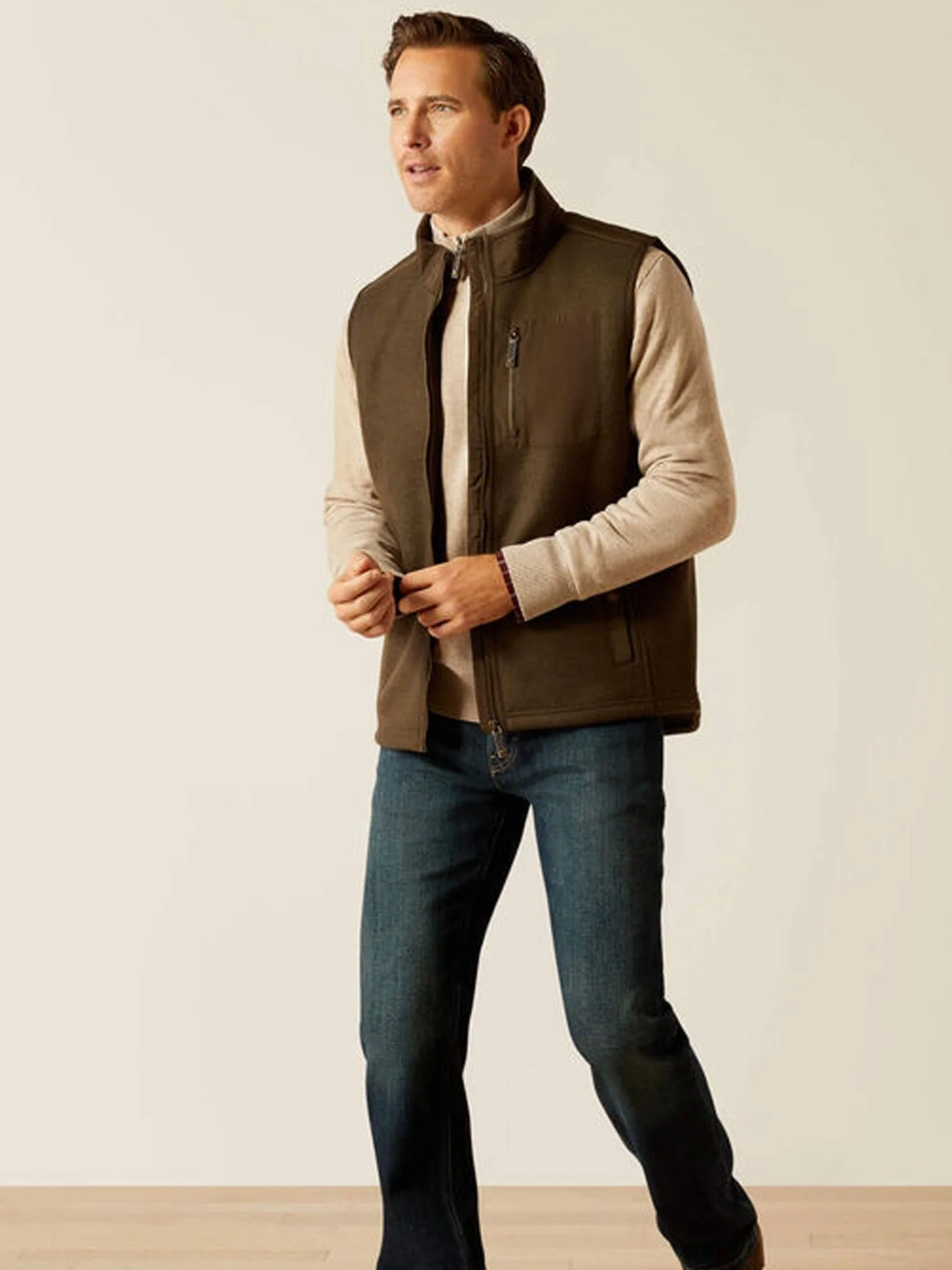 Ariat - Millbrae Mens Gilet Wool Blend - mens bodywarmers / Waistcoat - Image 9