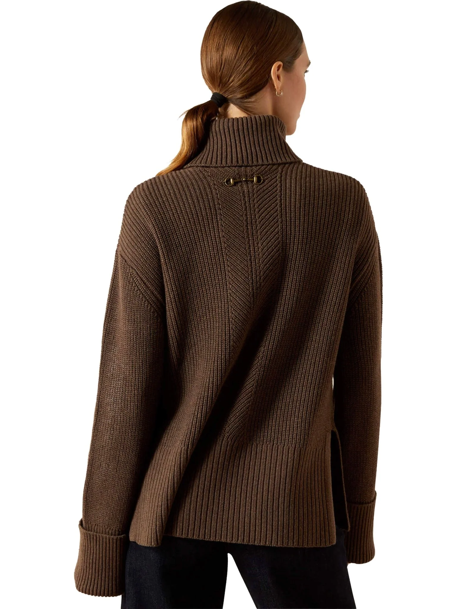 Ariat - Womens Lendal Wool / Cotton Sweater - Turtle Neck Ladies pullover / Jumper - Image 3