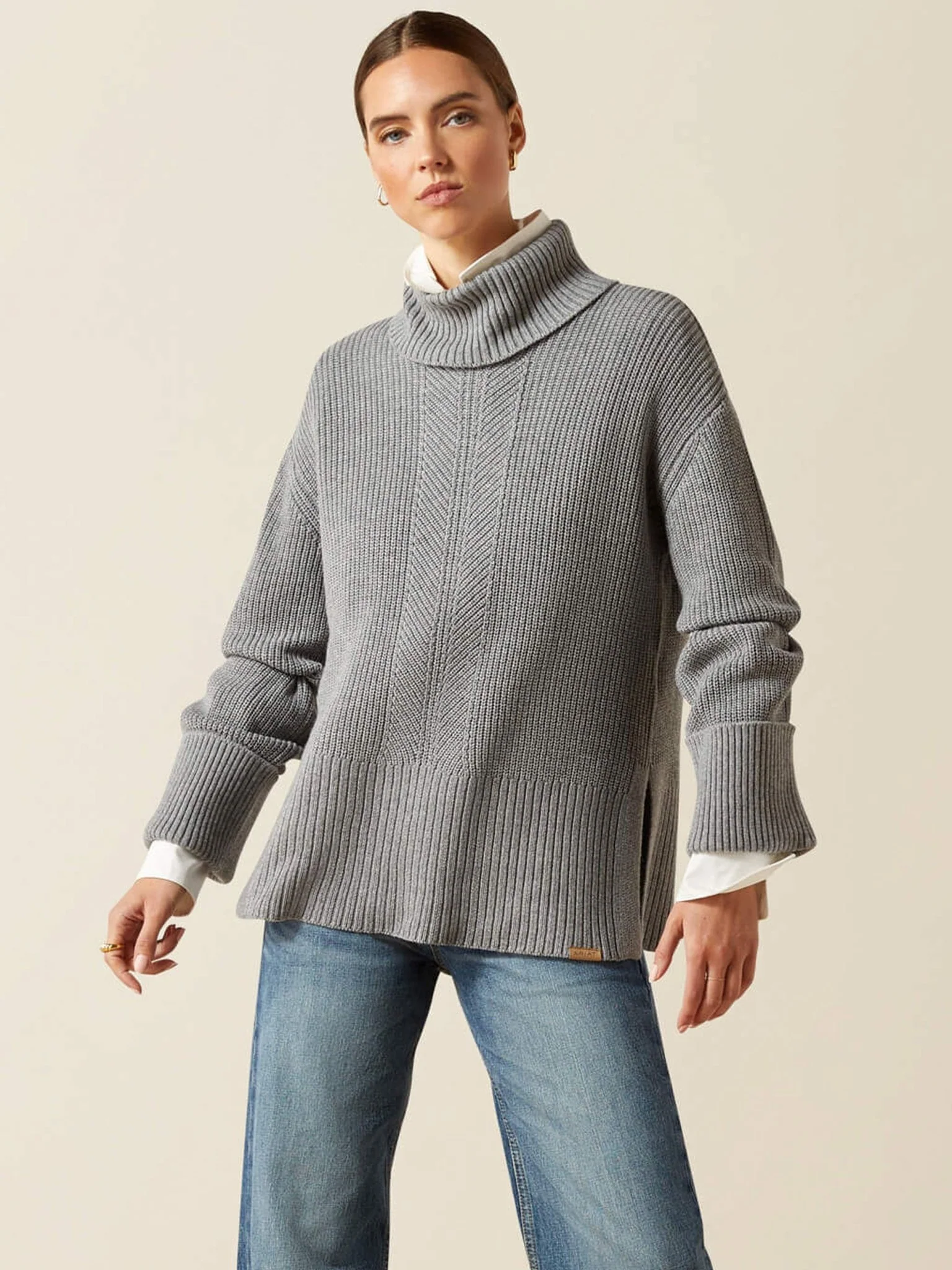 Ariat - Womens Lendal Wool / Cotton Sweater - Turtle Neck Ladies pullover / Jumper - Image 6