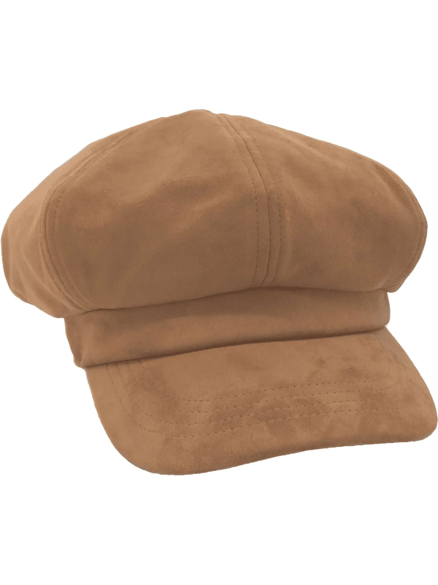 Craggi Baker Boy Hat Ladies Faux Suede Newsboy Cap Camel - Image 6