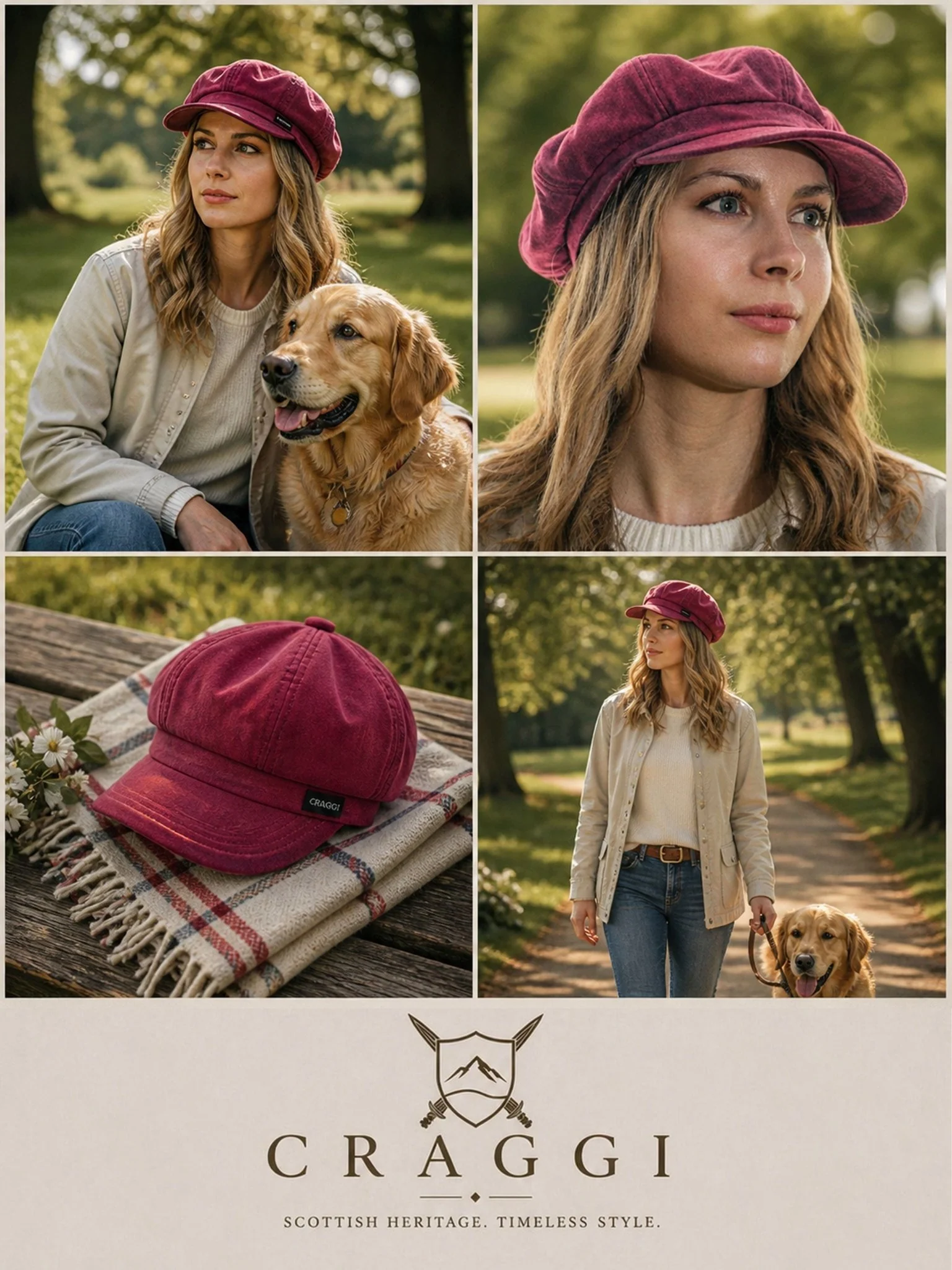 Craggi Baker Boy Ladies Hat Pink Red Wax Effect Womens Newsboy Cap - Image 3