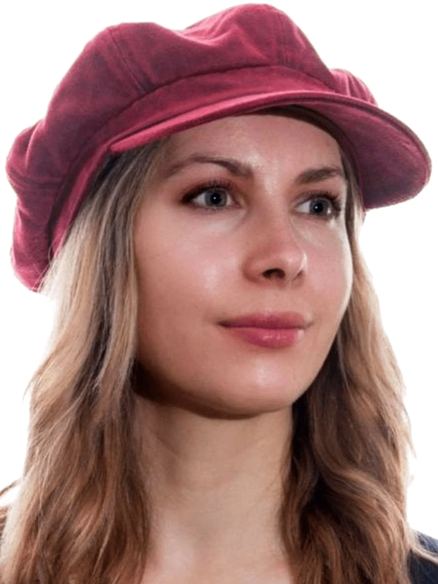 Craggi Baker Boy Ladies Hat Pink Red Wax Effect Womens Newsboy Cap - Image 7