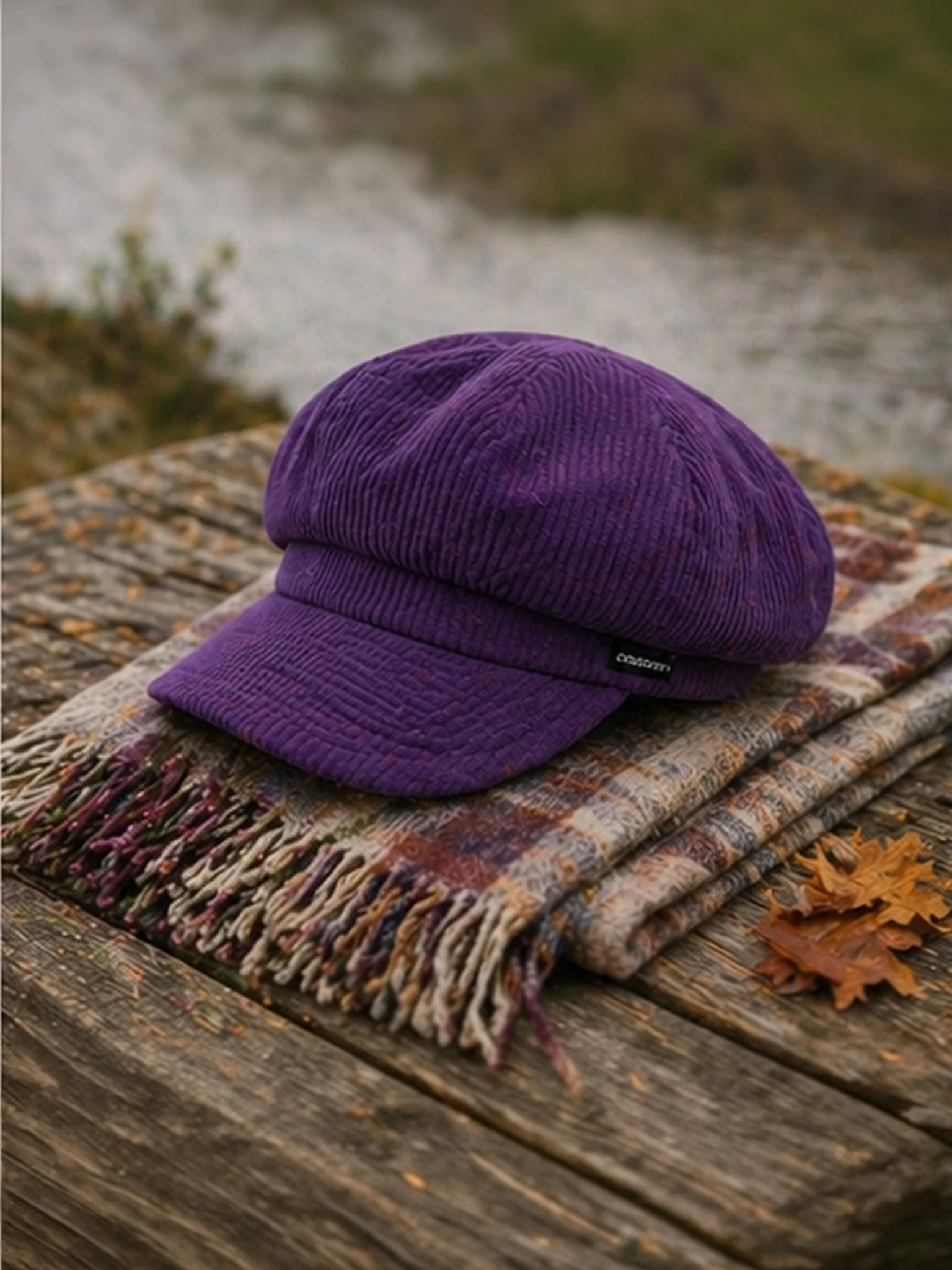 Craggi Baker boy Hat Purple Cord Newsboy peaky Cap ladies headwear - Image 3