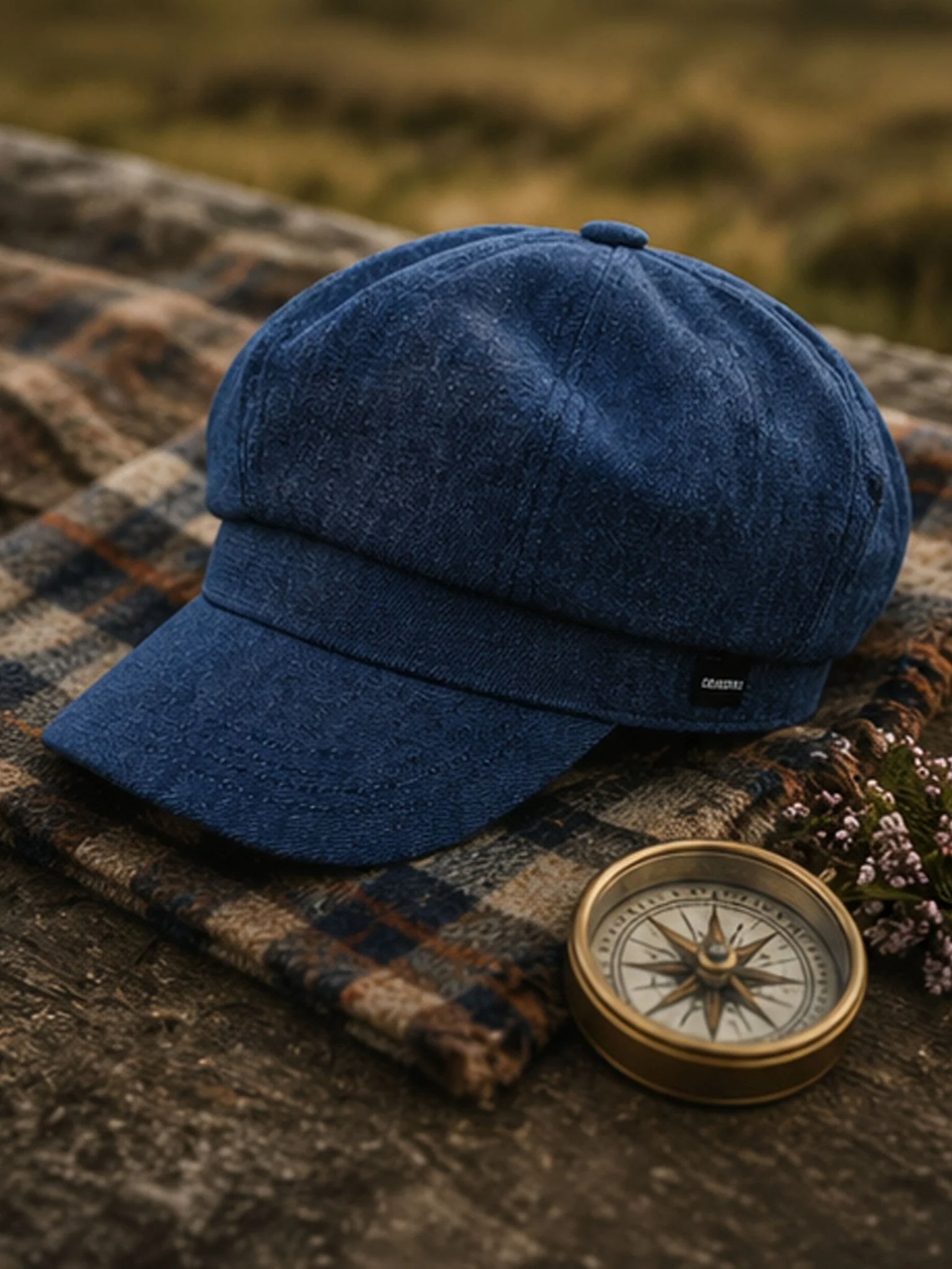 Craggi Ladies Denim Baker Boy Cap Blue Denim Newsboy Hat - Image 4