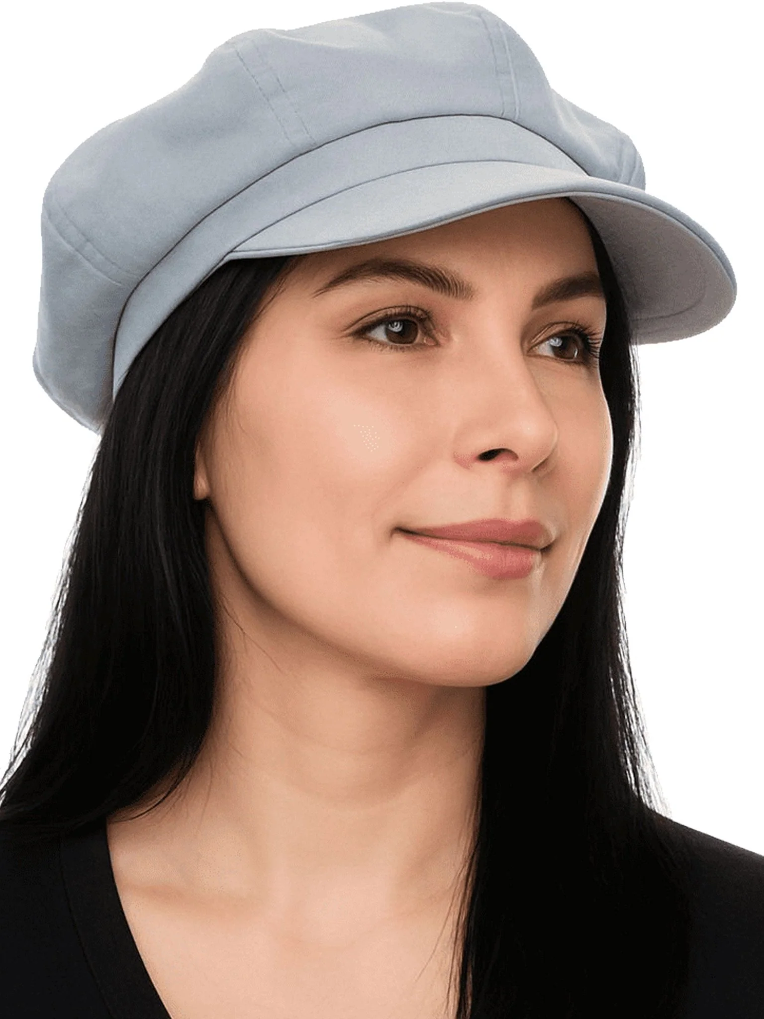 Craggi Grey Denim Ladies Bakerboy washed grey Hat, Womens Newsboy Cap - Image 6