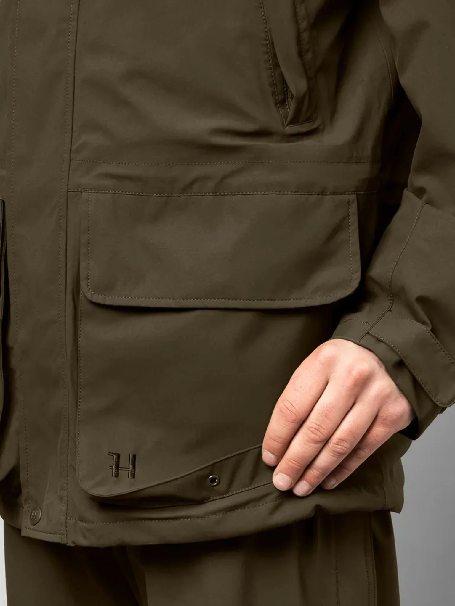 Harkila Orton tech HWS Waterproof mens jacket / Coat with packable hood - Image 4