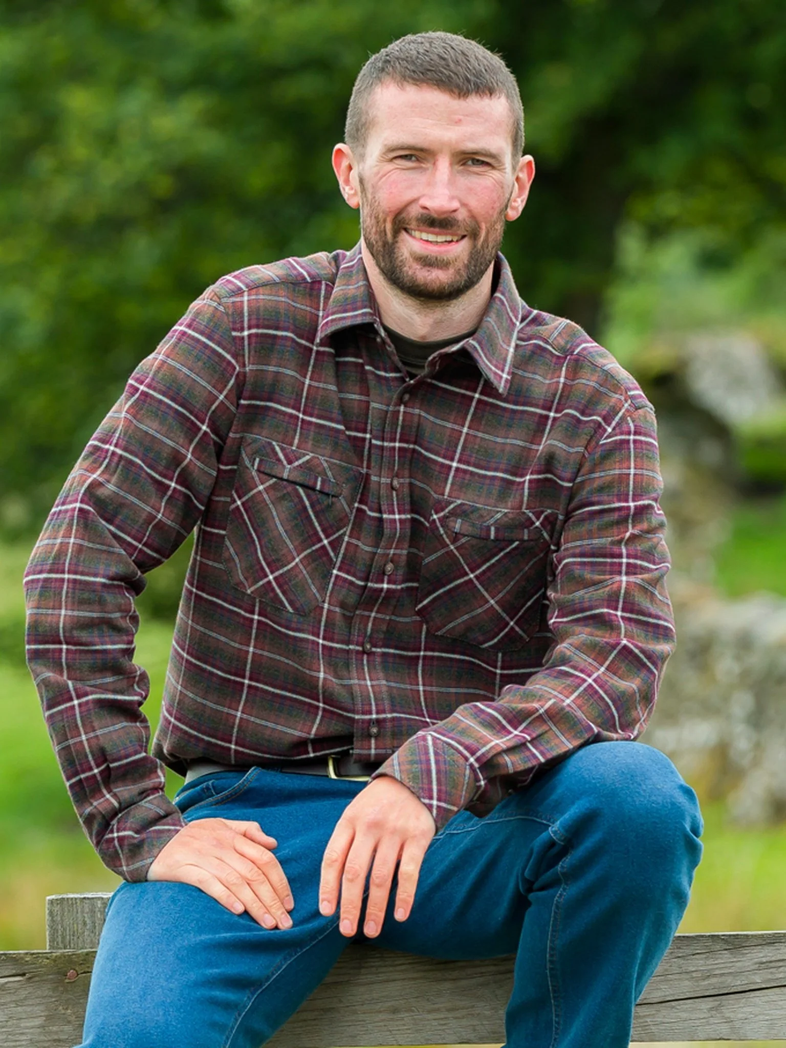 Hoggs of Fife Mens Long Sleeve check shirt / Country sport Check Luxury Shirt - Image 6