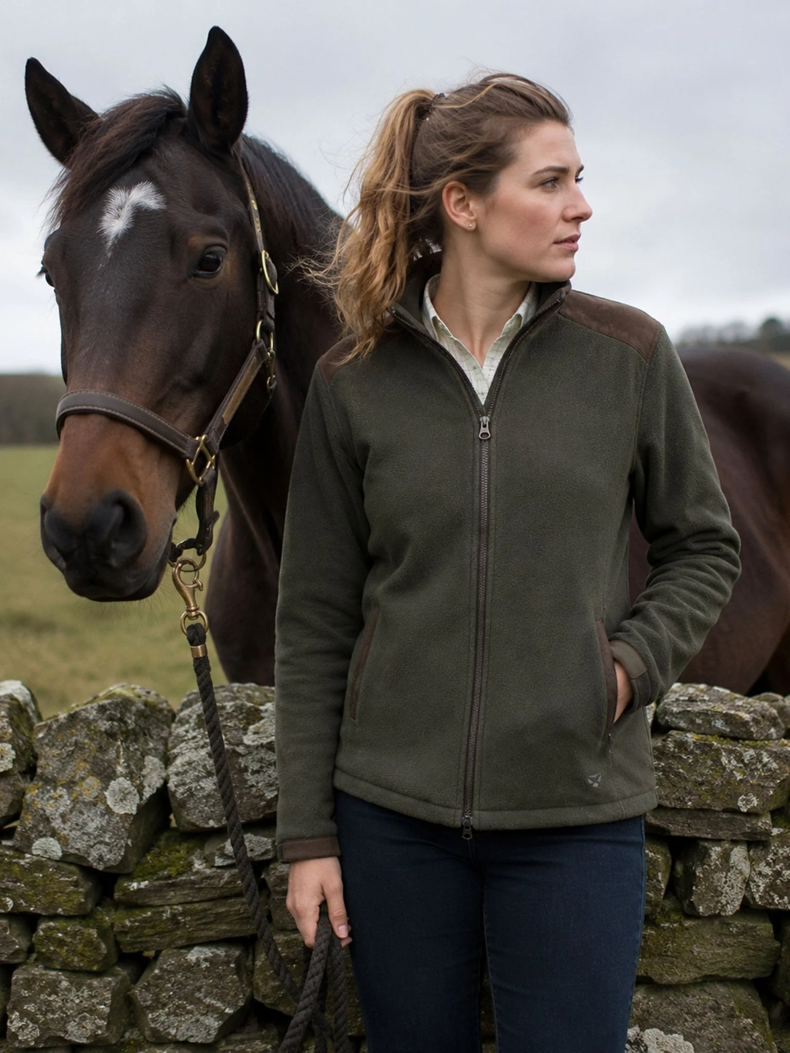 Hoggs of Fife Ladies Waterproof Fleece Jacket, womens Carrbridge windproof breathable coat - Image 3