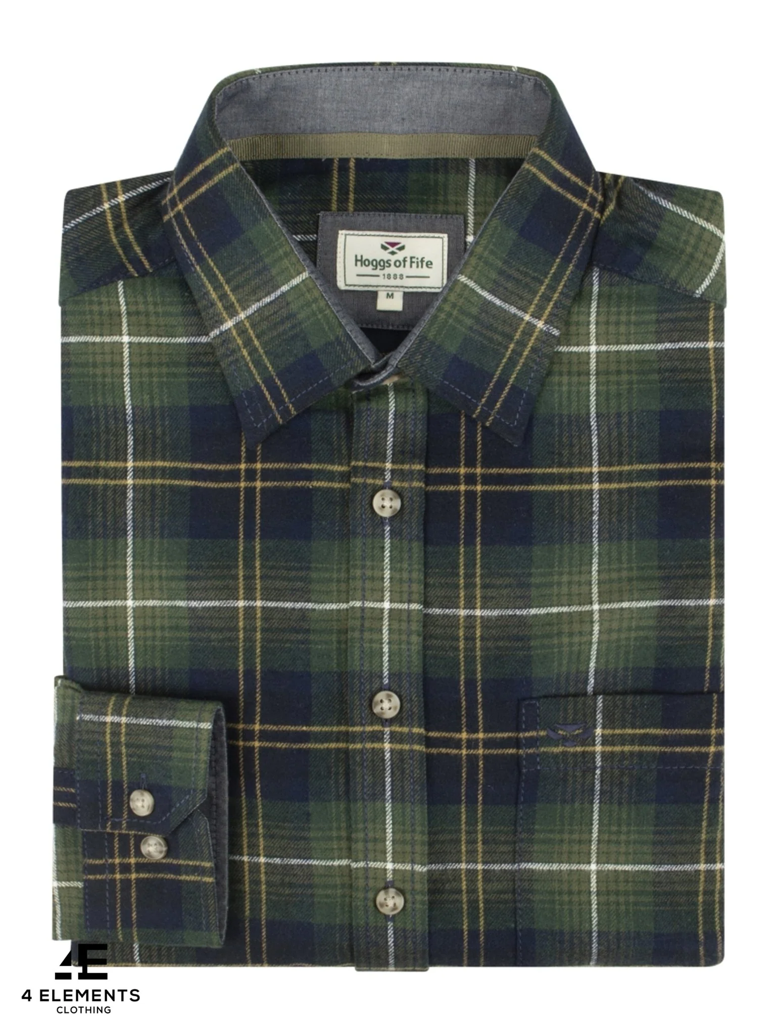 Hoggs of Fife Pitmedden Country Check Shirt, Long Sleeve Flannel Mens Shirt - Image 5