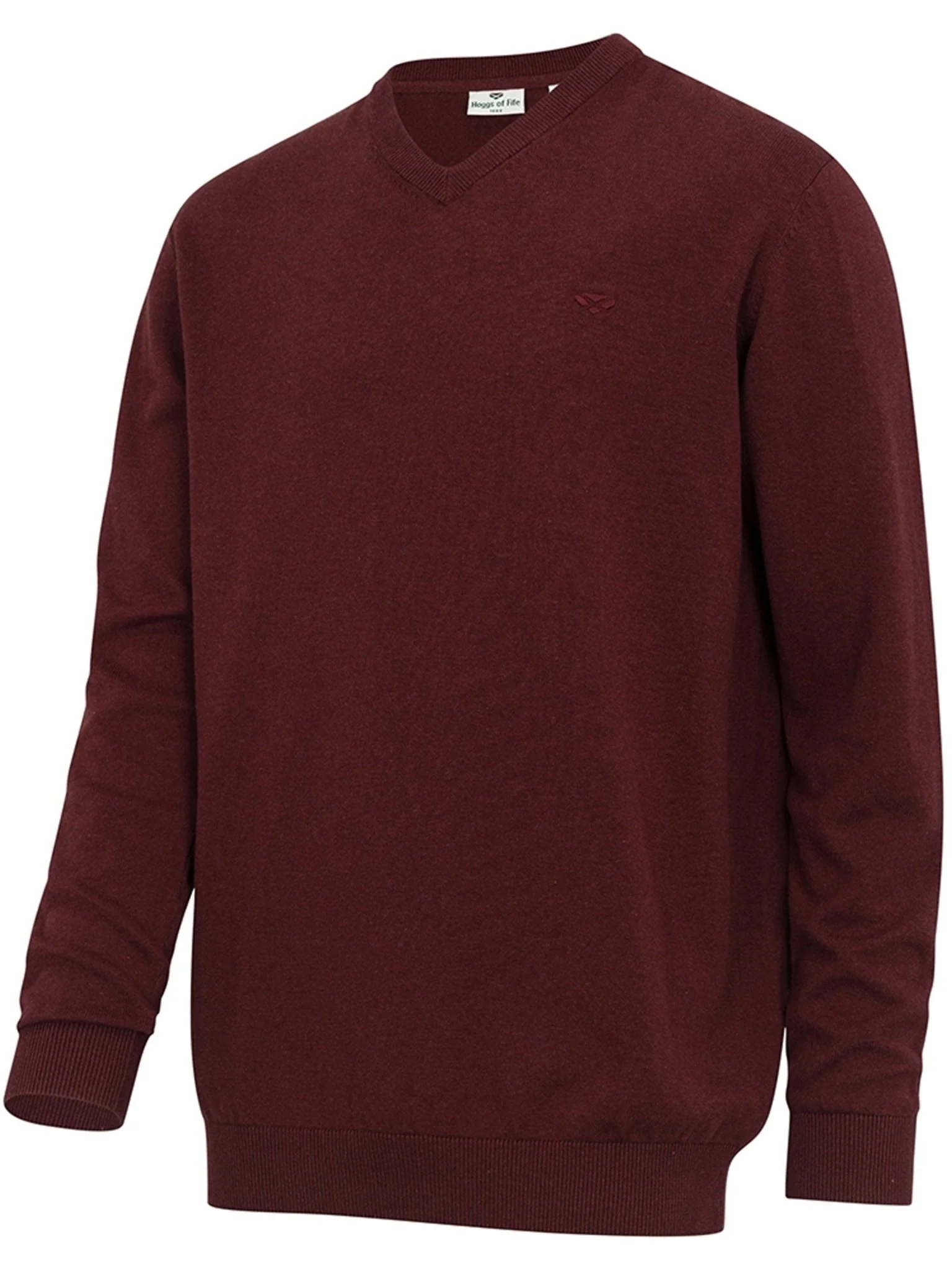 Hoggs of Fife Stirling II V Neck Mens Jumper 100% cotton Mens Pullover Long Sleeve - Image 3