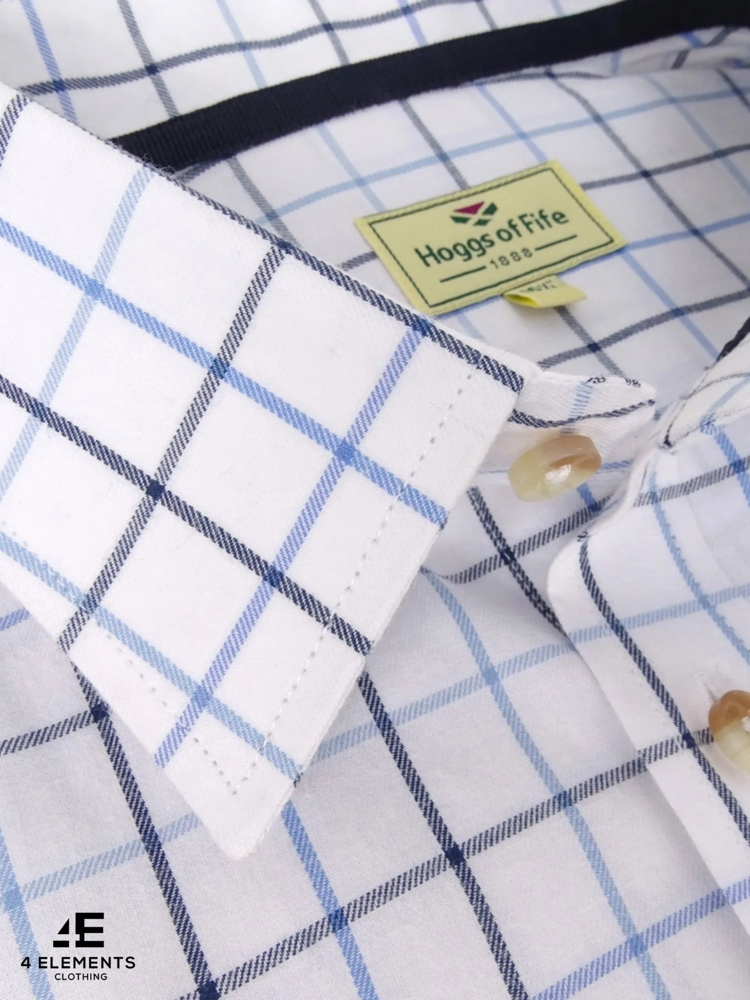 Hoggs of Fife Mens Check Long Sleeve shirt, Tattersall Mens Shirt - Viscount - Image 3