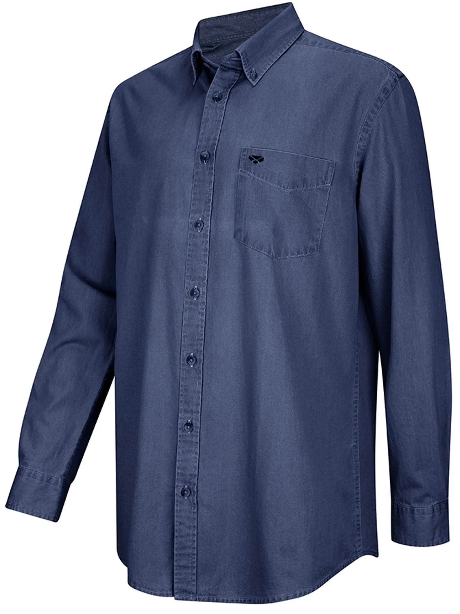 Hoggs of Fife Archerfield Denim Mens Shirt Mens Long sleeve Shirt Blue