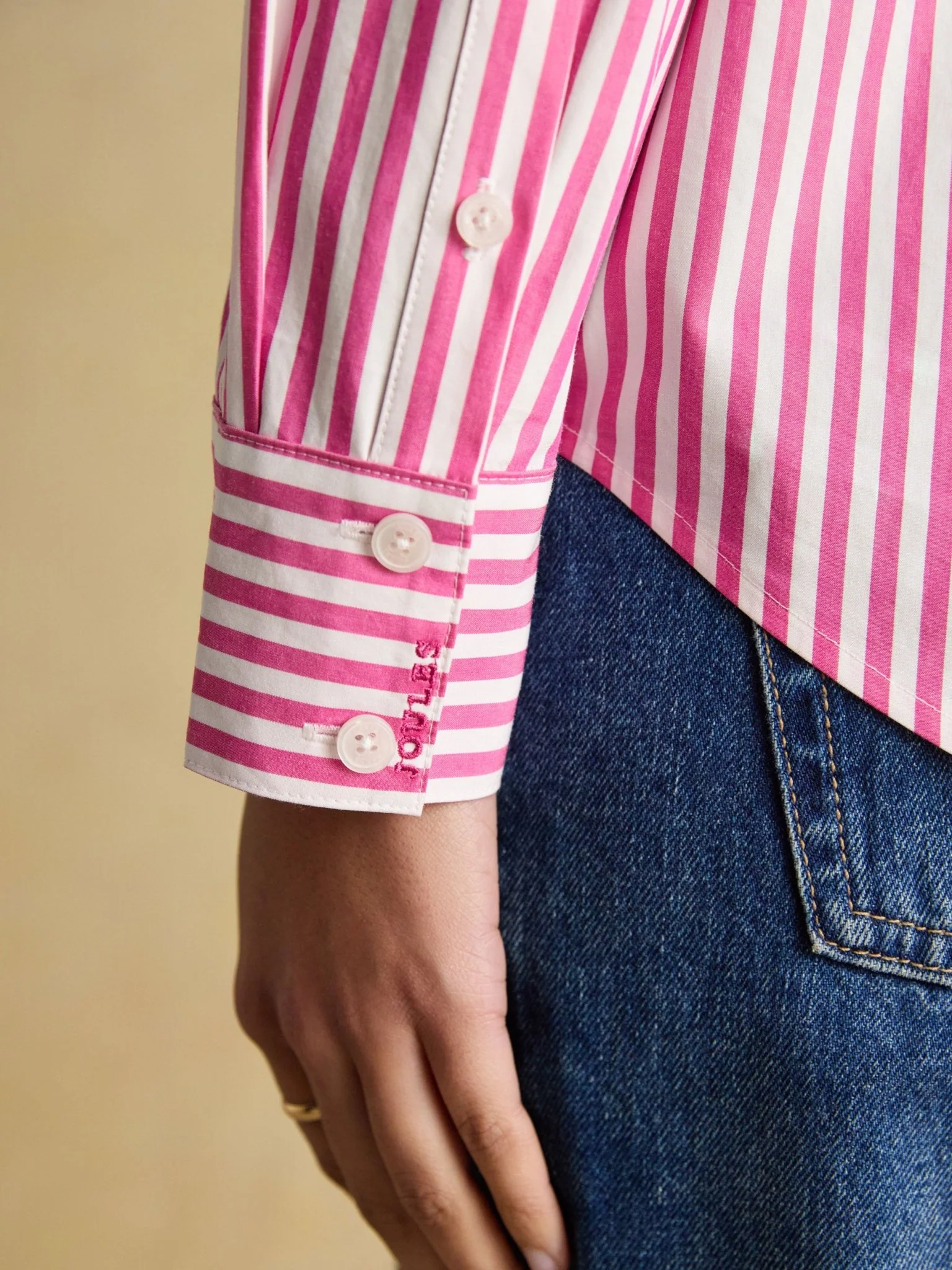Joules Classic Poplin Shirt for ladies – Womens Long Sleeve Cotton Button-Up blouse - Image 5