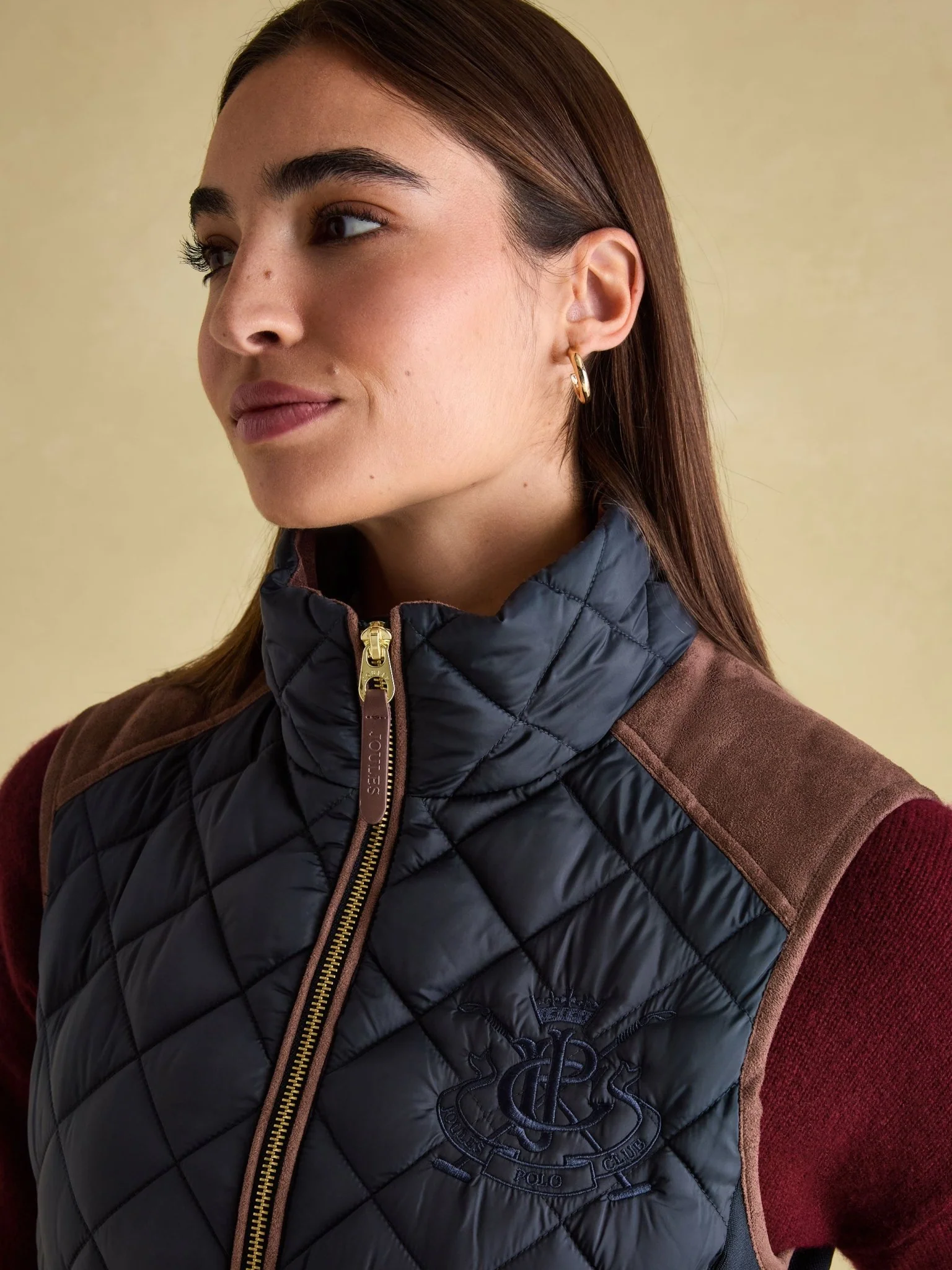 Joules - Joules Braemar Luxe Showerproof Quilted Ladies Gilet, womens waistcoat / Bodywarmer - Image 5