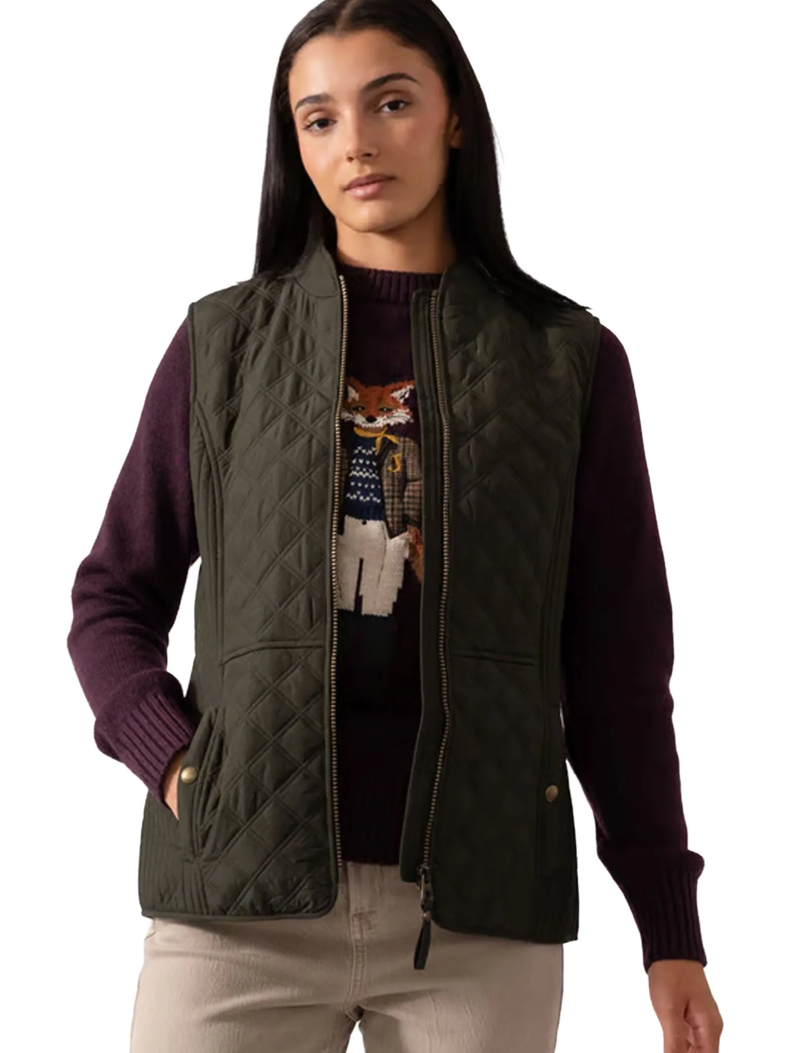 Joules - Joules Minx Showerproof Diamond Quilted Gilet ladies waistcoat / bodywarmer - Image 8