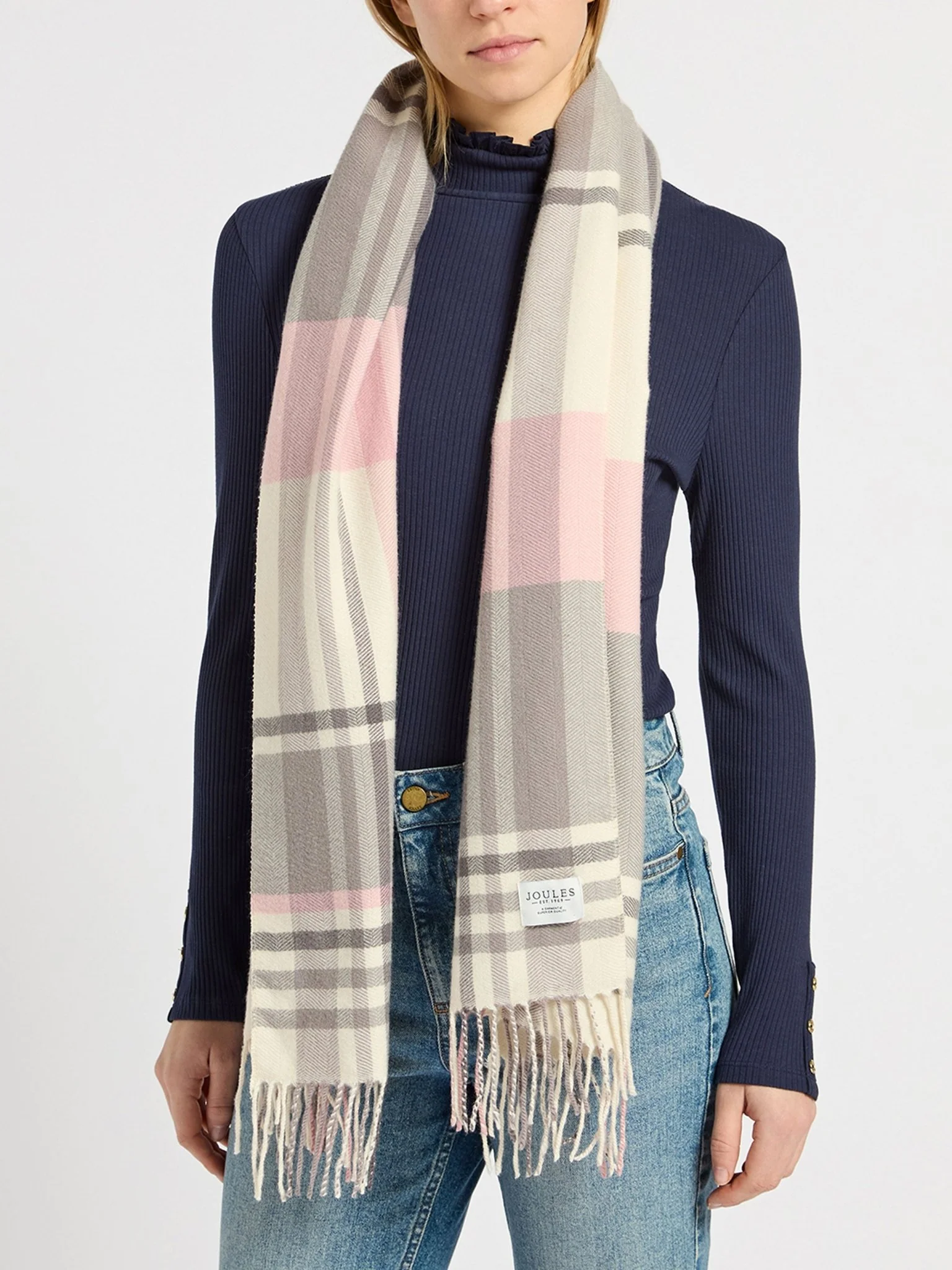 Joules Langtree Ladies Scarf Check / Tartan - Machine washable - Image 11