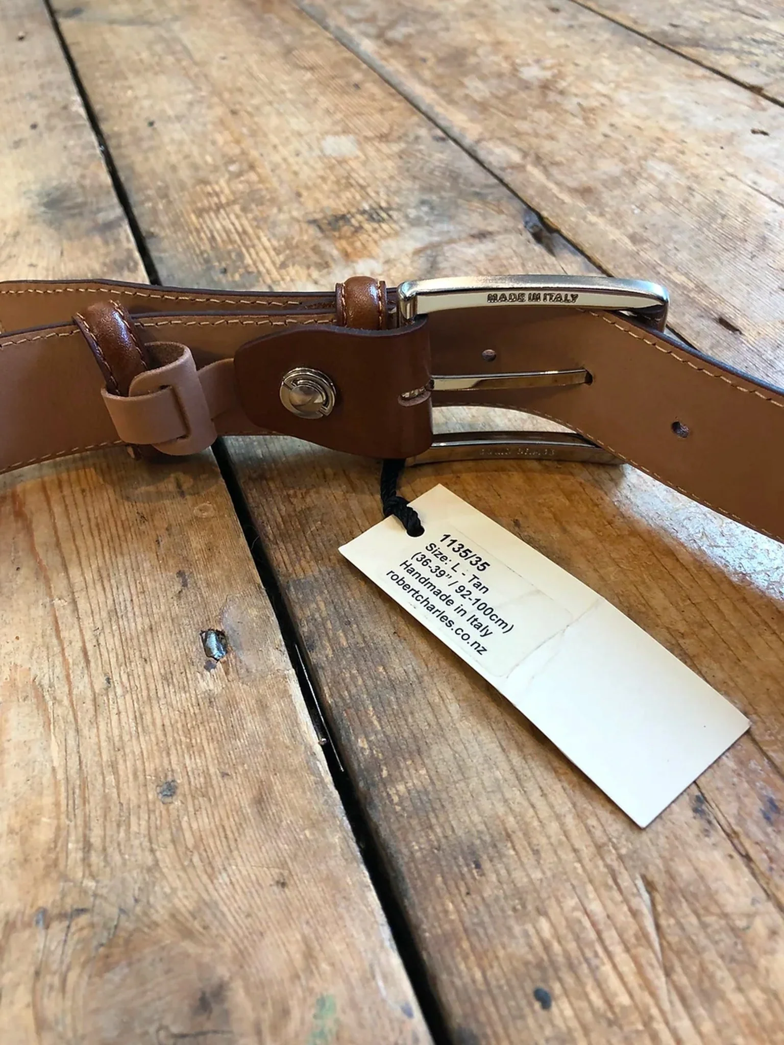 Robert Charles Belts 1135 Mens Belt - 35mm Made in Italy - 100% Leather - Image 5