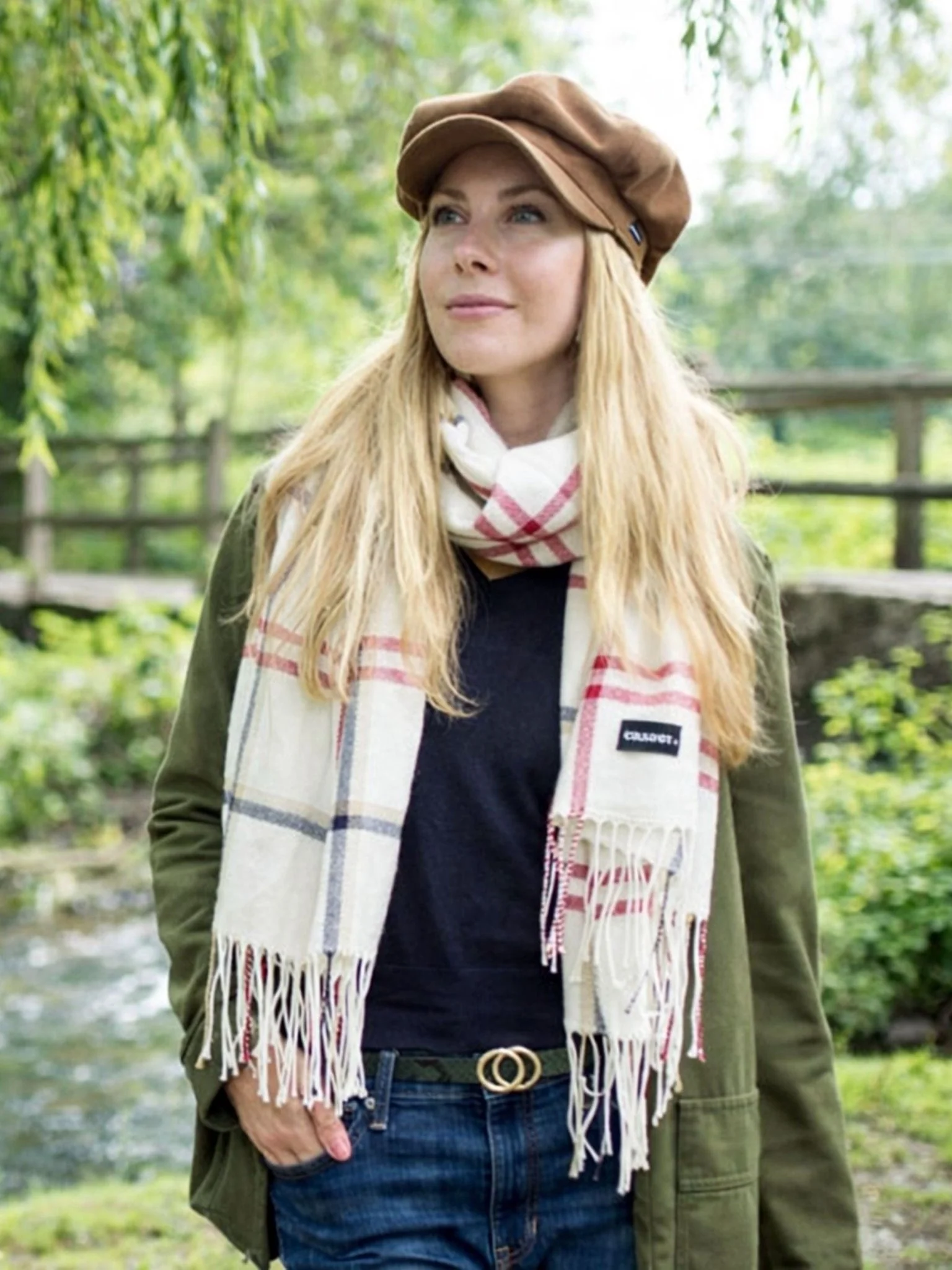 Craggi Ladies Pashmina Soft Scarf, Womens Check Blue Red White Pashmina Soft Shawl - Image 6