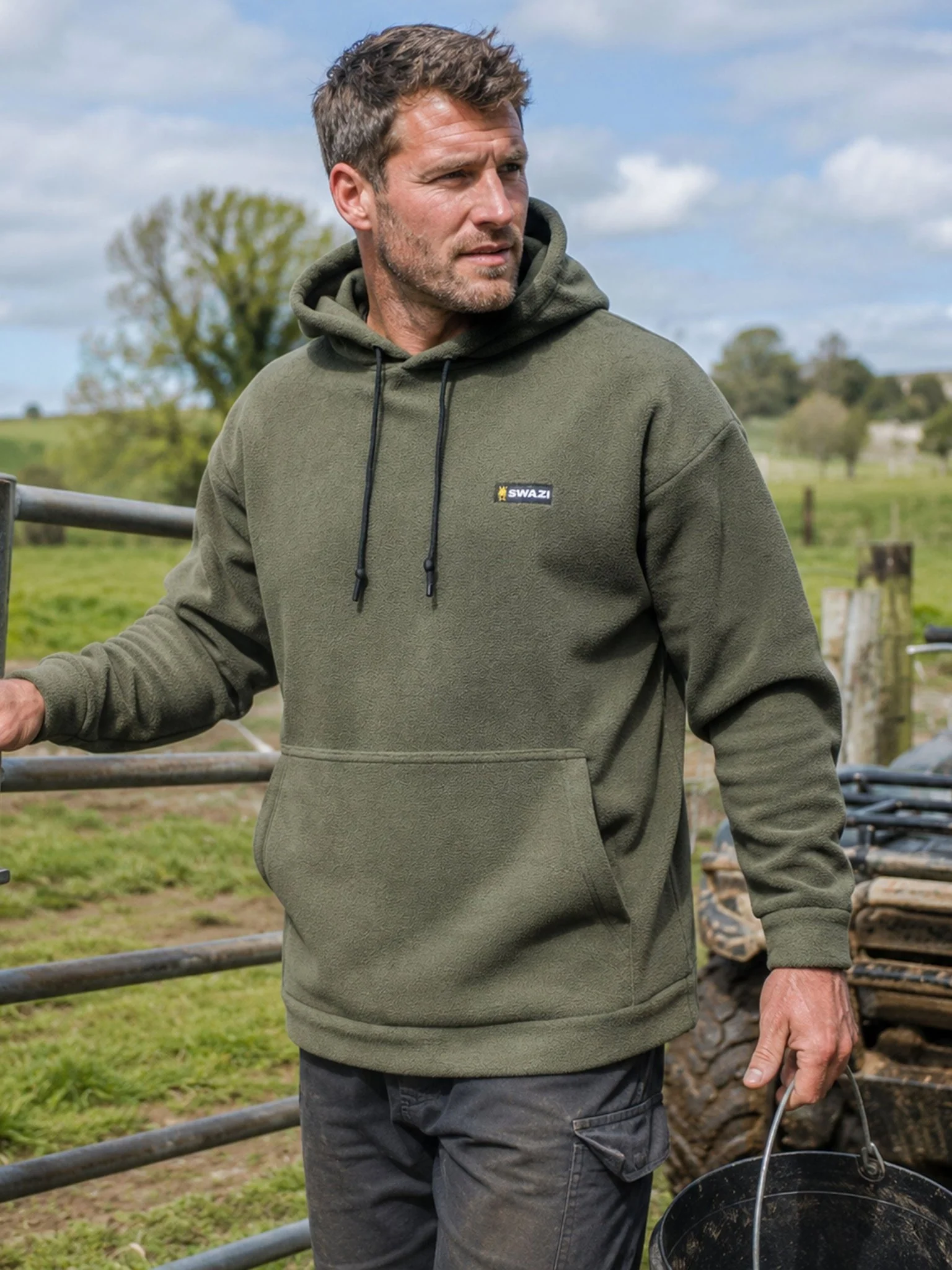 Swazi Clansman Fleece Hoodie for Men – 210gsm Microfleece Mid Layer | with Kangaroo Pocket - Image 4