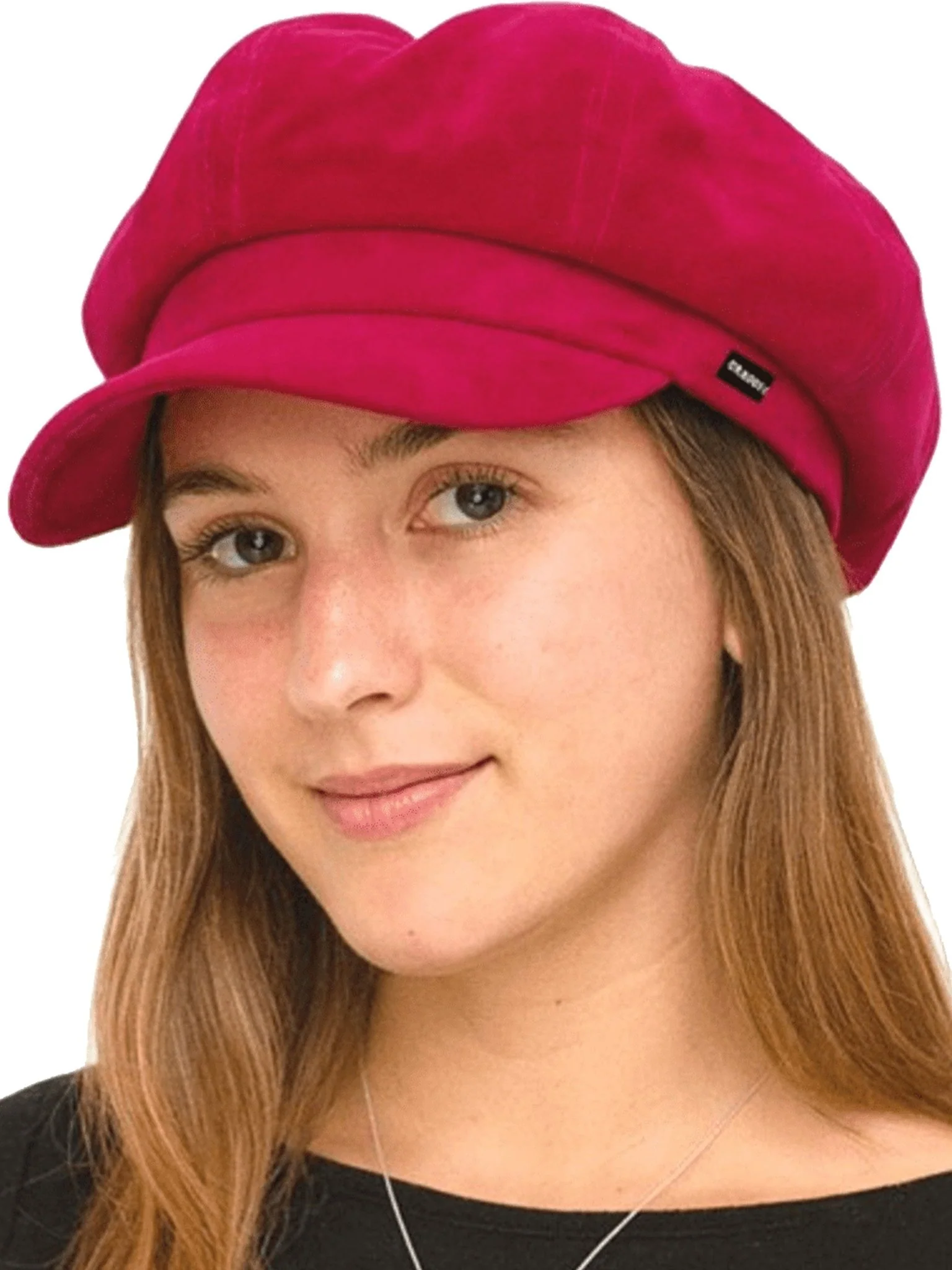 Craggi Velvet Baker boy Ladies Hat Pink Velvet Newsboy womens Cap - Image 6