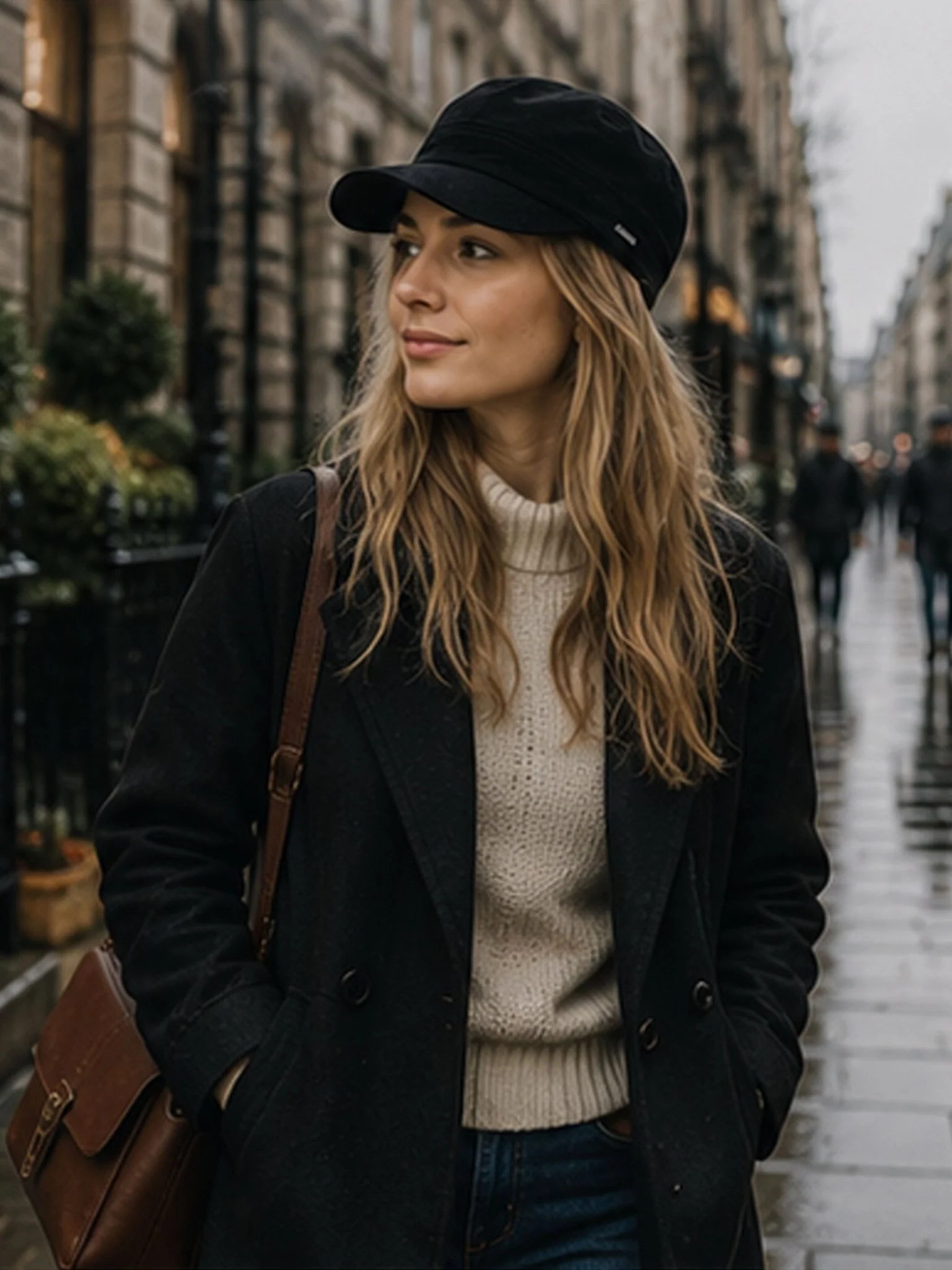 Craggi Black Velvet Newsboy Cap for Women – ladies Baker Boy Hat | Peaky Blinders Style Flat Cap | Soft Gatsby Hat for Casual, Festival & Smart Wear - Image 4